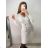 Šaty elegantný úpletové dlhý rukáv dámske (S/M ONE SIZE) FRANCÚZSKA MÓDA FMWKK22MCY03619/DU hnedá S/M