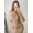 Šaty elegantný dlhý rukáv dámske (S/M ONE SIZE) FRANCÚZSKA MÓDA FMWKK22MCY03841