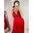 Šaty dlouhé elegantní s flitry na ramínka dámské (S/M ONE SIZE) ITALSKÁ MÓDA IMWD223775/UL S/M čierna