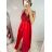 Šaty dlouhé elegantní s flitry na ramínka dámské (S/M ONE SIZE) ITALSKÁ MÓDA IMWD223775/UL S/M čierna