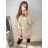 Šaty úpletové elegantní dlouhý rukáv dámské (S/M ONE SIZE) FRANCOUZSKÁ MÓDA FMWT22F52397