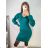 Šaty úpletové elegantní dlouhý rukáv dámské (S/M ONE SIZE) FRANCOUZSKÁ MÓDA FMWT22F52397