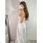 Šaty dlhé elegantné saténové na ramienka dámske (S/M ONE SIZE) TALIANSKA MÓDA IMM2222611LS/DR biela