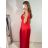 Šaty saténové dlhé spoločenské s trblietavým opaskom elegantné plesové na ramienka dámske (S/M ONE SIZE) TALIANSKA MÓDA IMM22Ls25402