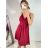 Šaty šifónové elegantné krátke na ramienka dámske (S/M ONE SIZE) TALIANSKA MóDA IM922BONA/DR kráľovská modrá