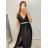 Šaty saténové dlhé spoločenské s trblietavým opaskom elegantné plesové na ramienka dámske (S/M ONE SIZE) TALIANSKA MÓDA IMM22Ls25402