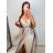 Šaty saténové dlhé spoločenské s trblietavým opaskom elegantné plesové na ramienka dámske (S/M ONE SIZE) TALIANSKA MÓDA IMM22Ls25402