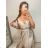 Šaty saténové dlhé spoločenské s trblietavým opaskom elegantné plesové na ramienka dámske (S/M ONE SIZE) TALIANSKA MÓDA IMM22Ls25402