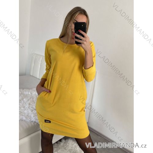 Šaty klasik teplé dlhý rukáv dámske (S/M ONE SIZE) TALIANSKA MÓDA IMM22SA21872/DR S/M čierna