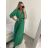Šaty dlhé elegantné s opaskom dlhý rukáv dámske (S/M ONE SIZE) TALIANSKA MÓDA IMWKK223392