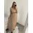 Šaty dlhé elegantné s opaskom dlhý rukáv dámske (S/M ONE SIZE) TALIANSKA MÓDA IMWKK223392
