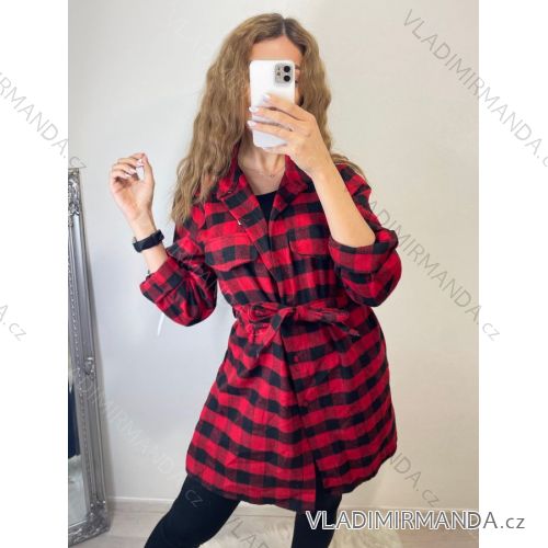 Šaty elegantní košilové 3/4 dlouhý rukáv dámské (UNI S/M) ITALSKÁ MÓDA IMM201129
