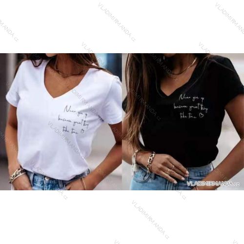 Tričko krátky rukáv dámske (S/M ONE SIZE) TALIANSKA MÓDA IMD221095