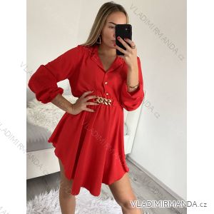 Šaty košeľové dlhý rukáv dámske (S/M ONE SIZE) TALIANSKA MÓDA IMWGS223922/DR