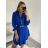 Šaty košeľové dlhý rukáv dámske (S/M ONE SIZE) TALIANSKA MÓDA IMWGS223922/DR S/M smaragdová