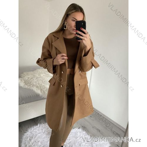 Kabát flaušový dámsky (S/M ONE SIZE) TALIANSKA MÓDA IMWB22337