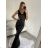 Šaty dlhé elegantné spoločenské na ramienka dámske (S/M ONE SIZE) TALIANSKA MÓDA IMWD2215280