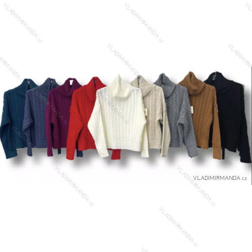 Sveter s rolákom dlhý rukáv dámsky (S/M ONE SIZE) TALIANSKA MÓDA IMPLM2268390