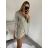 Šaty elegantní společenské třpytivé flitrové dlouhý rukáv dámské (S/M ONE SIZE) ITALSKÁ MÓDA IMM228558