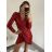 Šaty elegantné spoločenské trblietavé flitrové dlhý rukáv dámske (S/M ONE SIZE) TALIANSKA MÓDA IMM228558/DU