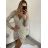 Šaty elegantné spoločenské trblietavé flitrové dlhý rukáv dámske (S/M ONE SIZE) TALIANSKA MÓDA IMM228558/DU