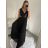 Šaty dlhé elegantné trblietavé na ramienka dámske (S/M ONE SIZE) TALIANSKA MÓDA IMWA224069