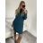 Šaty pletené s rolákom dlhý rukáv dámske (S/M/L ONE SIZE) TALIANSKA MóDA IM4221085/DU červená