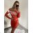 Šaty vianočné zamatové dlhý rukáv dámske (S/M ONE SIZE) TALIANSKA MÓDA IMWE223976