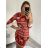 Šaty vianočné dlhý rukáv se stojáčkem dámske (S/M ONE SIZE) TALIANSKA MÓDA IMWB22370/DR čierna S/M