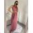 Šaty dlhé elegantné spoločenské plesové na ramienka dámske (S/M ONE SIZE) TALIANSKA MóDA IM3226339