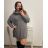 Sveter/Šaty dlhý pletený s rolákom dlhý rukáv dámsky nadrozmer (3XL/4XL ONE SIZE) TALIANSKA MÓDA IM4222773