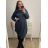 Šaty sanetové s goliérem dlhý rukáv dámske nadrozmer (2X/3XL ONE SIZE) TALIANSKA MóDA IM4221295