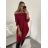 Šaty teplé klasik carmen dlhý rukáv dámske (S/M ONE SIZE) TALIANSKA MóDA IM322297