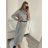 Šaty úpletové teplé s opaskom dlhý rukáv dámske (S/M/L/XL ONE SIZE) TALIANSKA MÓDA IMM2259100
