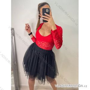 Body krajkové dlhý rukáv dámske (S/M ONE SIZE) TALIANSKA MÓDA IMWE224055/DU