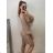 Šaty elegantné trblietavé dlhý rukáv dámske (S/M ONE SIZE) TALIANSKA MÓDA IMWB22351