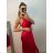 Šaty dlhé elegantné plesové na ramienka dámske (S/M ONE SIZE) TALIANSKA MÓDA IMWE226472