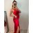 Šaty dlhé elegantné plesové na ramienka dámske (S/M ONE SIZE) TALIANSKA MÓDA IMWE226472