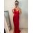 Šaty dlhé elegantné plesové na ramienka dámske (S/M ONE SIZE) TALIANSKA MÓDA IMWE226472/DU S/M kráľovská modrá