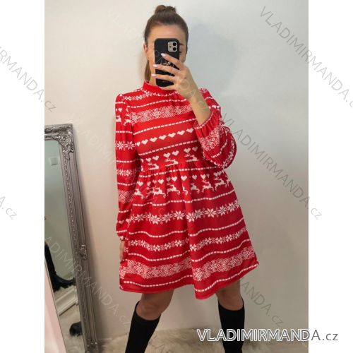 Šaty vianočné dlhý rukáv dámske (S / M ONE SIZE) TALIANSKÁ MÓDA IMWY224088