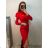 Šaty elegantné úpletové dlhý rukáv dámske (S/M ONE SIZE) TALIANSKA MÓDA IMPBB22Y22990/DU -   béžová,   S/M