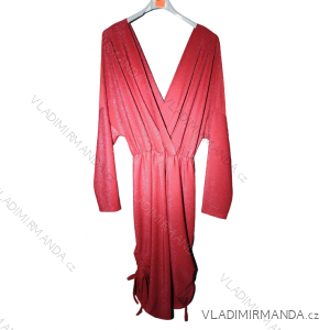 Šaty elegantné trblietavé dlhý rukáv dámske nadrozmer (XL/2XL/3XL ONE SIZE) TALIANSKA MÓDA IMWQ22LAURA