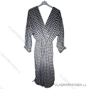 Šaty elegantný dlhý rukáv dámske nadrozmer (XL/2XL/3XL ONE SIZE) TALIANSKA MÓDA IMWQ22MARIA