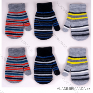 Rukavice palčiaky pletené detské dorast chlapčenské (12-14-16-18cm) YOCLUB YOC22RED-0003C