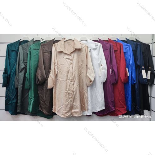 Košeľa predĺžená dlhý rukáv dámska (S/M ONE SIZE) TALIANSKA MÓDA IMWP23019