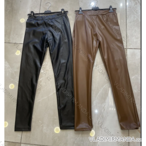 Nohavice dlhé koženkové teplé dámske (S/M ONE SIZE) TALIANSKA MÓDA IMPOC233918
