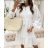 Šaty elegantné krajkové dlhý rukáv dámske (S/M ONE SIZE) TALIANSKA MÓDA IMPOC236345