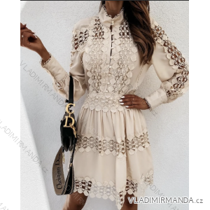 Šaty elegantné krajkové dlhý rukáv dámske (S/M/L ONE SIZE) TALIANSKA MÓDA IMPOC236339
