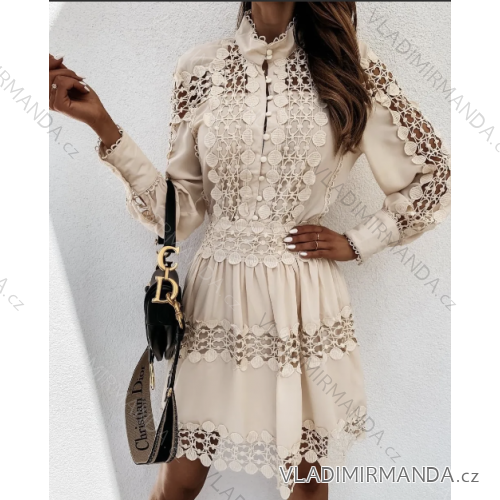 Šaty elegantné krajkové dlhý rukáv dámske (S/M/L ONE SIZE) TALIANSKA MÓDA IMPOC236339