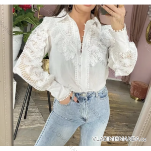 Košeľa krajková dlhý rukáv dámske (S/M ONE SIZE) TALIANSKA MÓDA IMPOC236330